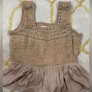 Chic Crochet Tan Top